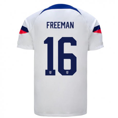 Kandiny Lapset Yhdysvaltain Alex Freeman #16 Valkoinen Kotipaita 22-24 Lyhythihainen Paita T-paita