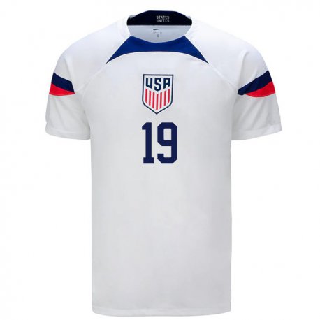 Kandiny Lapset Yhdysvaltain Sergio Oregel #19 Valkoinen Kotipaita 22-24 Lyhythihainen Paita T-paita