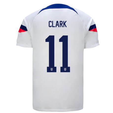 Kandiny Lapset Yhdysvaltain Caden Clark #11 Valkoinen Kotipaita 22-24 Lyhythihainen Paita T-paita