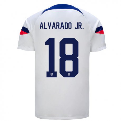 Kandiny Lapset Yhdysvaltain Alejandro Alvarado Jr #18 Valkoinen Kotipaita 22-24 Lyhythihainen Paita T-paita