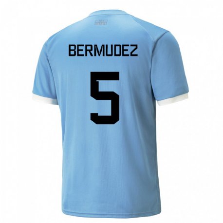Kandiny Lapset Uruguayn Karol Bermudez #5 Sininen Kotipaita 22-24 Lyhythihainen Paita T-paita