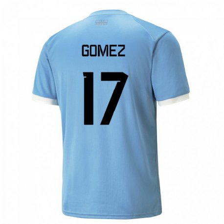 Kandiny Lapset Uruguayn Cecilia Gomez #17 Sininen Kotipaita 22-24 Lyhythihainen Paita T-paita