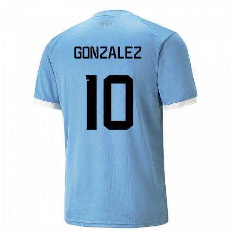 Kandiny Lapset Uruguayn Franco Gonzalez #10 Sininen Kotipaita 22-24 Lyhythihainen Paita T-paita