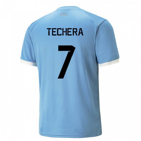 Kandiny Lapset Uruguayn Facundo Techera #7 Sininen Kotipaita 22-24 Lyhythihainen Paita T-paita
