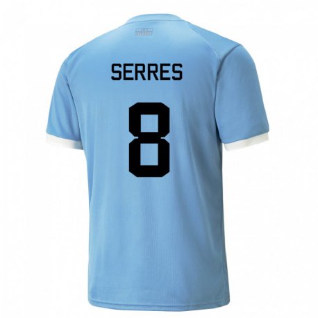 Kandiny Lapset Uruguayn Felipe Serres #8 Sininen Kotipaita 22-24 Lyhythihainen Paita T-paita