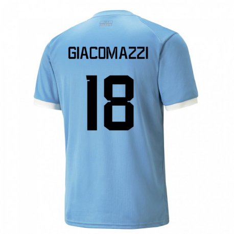 Kandiny Lapset Uruguayn Sebastian Giacomazzi #18 Sininen Kotipaita 22-24 Lyhythihainen Paita T-paita