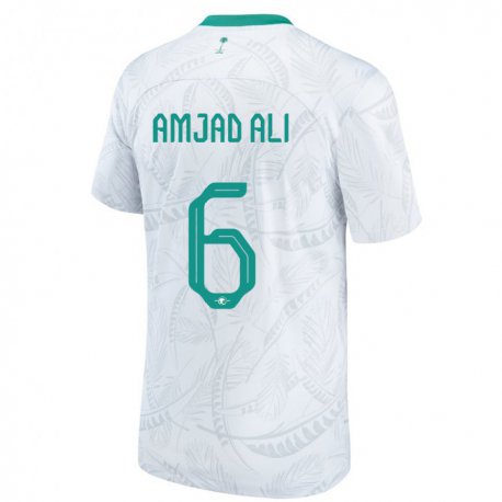 Kandiny Lapset Saudi-arabian Amjad Ali #6 Valkoinen Kotipaita 22-24 Lyhythihainen Paita T-paita