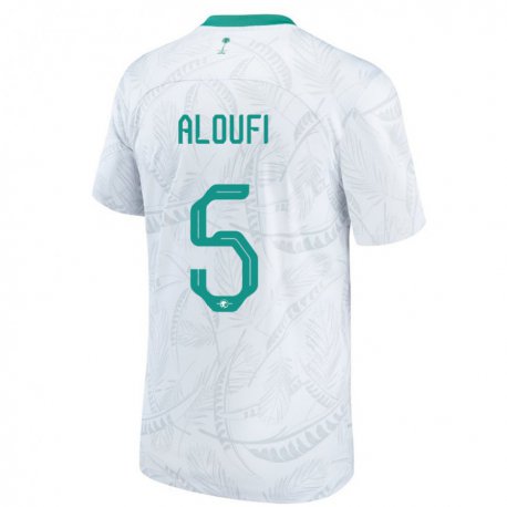 Kandiny Lapset Saudi-arabian Mohammed Aloufi #5 Valkoinen Kotipaita 22-24 Lyhythihainen Paita T-paita