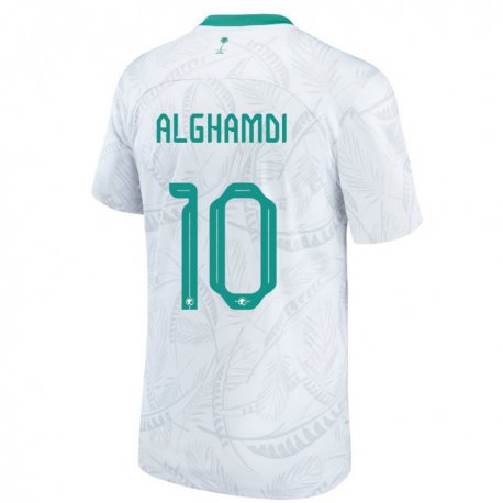 Kandiny Lapset Saudi-arabian Ahmad Alghamdi #10 Valkoinen Kotipaita 22-24 Lyhythihainen Paita T-paita