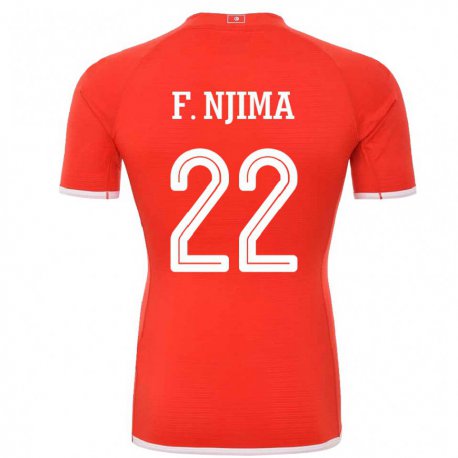 Kandiny Lapset Tunisian Firas Ben Njima #22 Punainen Kotipaita 22-24 Lyhythihainen Paita T-paita