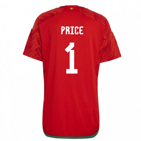 Kandiny Lapset Walesin Jo Price #1 Punainen Kotipaita 22-24 Lyhythihainen Paita T-paita