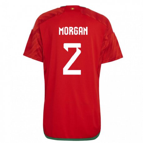 Kandiny Lapset Walesin Ffion Morgan #2 Punainen Kotipaita 22-24 Lyhythihainen Paita T-paita