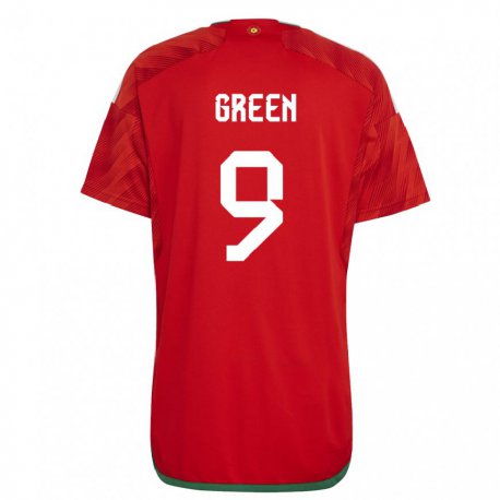 Kandiny Lapset Walesin Kayleigh Green #9 Punainen Kotipaita 22-24 Lyhythihainen Paita T-paita