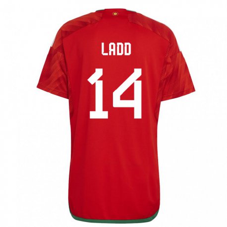 Kandiny Lapset Walesin Hayley Ladd #14 Punainen Kotipaita 22-24 Lyhythihainen Paita T-paita