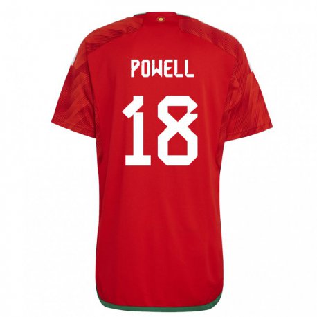 Kandiny Lapset Walesin Ella Powell #18 Punainen Kotipaita 22-24 Lyhythihainen Paita T-paita