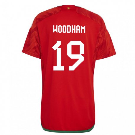 Kandiny Lapset Walesin Lily Woodham #19 Punainen Kotipaita 22-24 Lyhythihainen Paita T-paita
