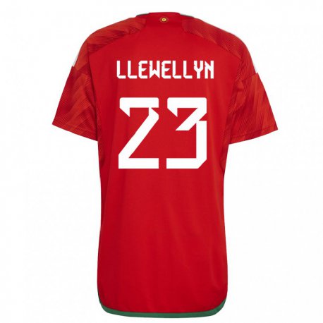 Kandiny Lapset Walesin Ffion Llewellyn #23 Punainen Kotipaita 22-24 Lyhythihainen Paita T-paita