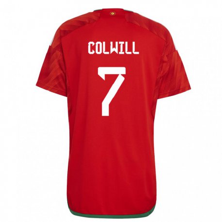 Kandiny Lapset Walesin Joel Colwill #7 Punainen Kotipaita 22-24 Lyhythihainen Paita T-paita