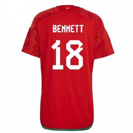 Kandiny Lapset Walesin Murphy Bennett #18 Punainen Kotipaita 22-24 Lyhythihainen Paita T-paita