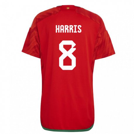 Kandiny Lapset Walesin Luke Harris #8 Punainen Kotipaita 22-24 Lyhythihainen Paita T-paita
