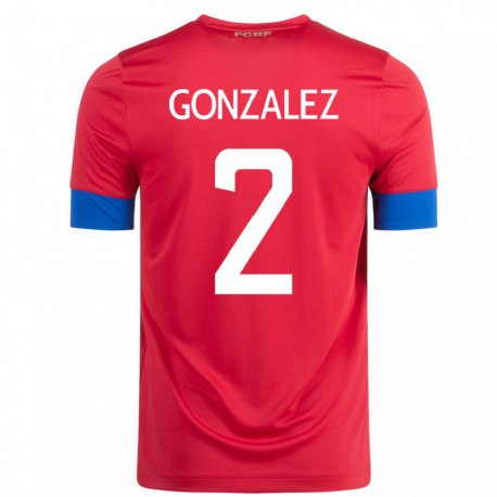 Kandiny Lapset Costa Rican Julian Gonzalez #2 Punainen Kotipaita 22-24 Lyhythihainen Paita T-paita