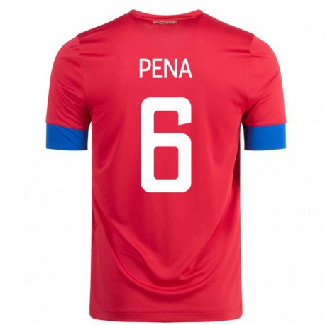 Kandiny Lapset Costa Rican Ricardo Pena #6 Punainen Kotipaita 22-24 Lyhythihainen Paita T-paita