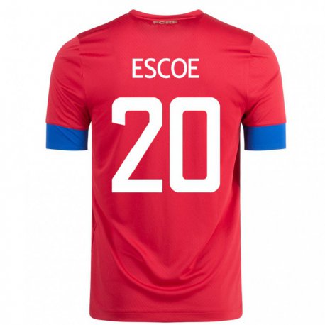 Kandiny Lapset Costa Rican Enyel Escoe #20 Punainen Kotipaita 22-24 Lyhythihainen Paita T-paita