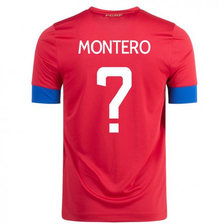 Kandiny Lapset Costa Rican Claudio Montero #0 Punainen Kotipaita 22-24 Lyhythihainen Paita T-paita