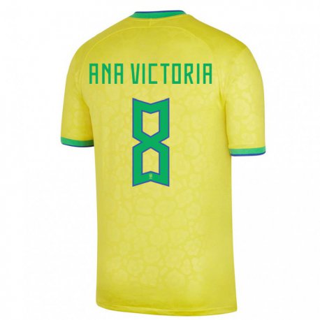 Kandiny Lapset Brasilian Ana Victoria #8 Keltainen Kotipaita 22-24 Lyhythihainen Paita T-paita