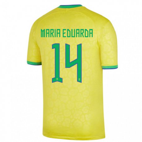 Kandiny Lapset Brasilian Maria Eduarda #14 Keltainen Kotipaita 22-24 Lyhythihainen Paita T-paita