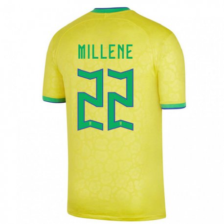 Kandiny Lapset Brasilian Millene #22 Keltainen Kotipaita 22-24 Lyhythihainen Paita T-paita