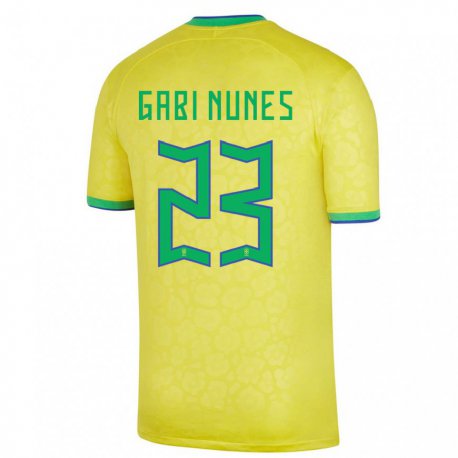 Kandiny Lapset Brasilian Gabi Nunes #23 Keltainen Kotipaita 22-24 Lyhythihainen Paita T-paita