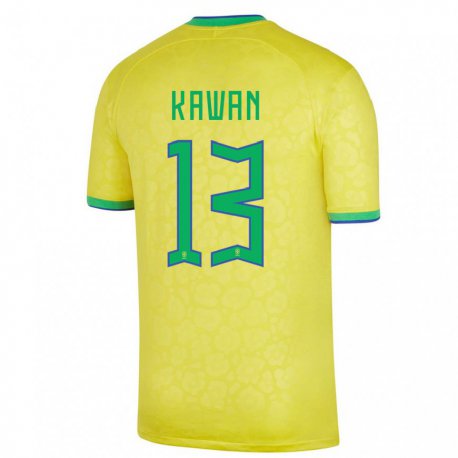 Kandiny Lapset Brasilian Lucas Kawan #13 Keltainen Kotipaita 22-24 Lyhythihainen Paita T-paita