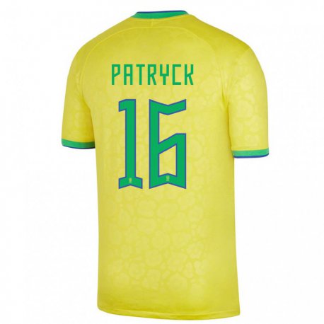 Kandiny Lapset Brasilian Patryck #16 Keltainen Kotipaita 22-24 Lyhythihainen Paita T-paita