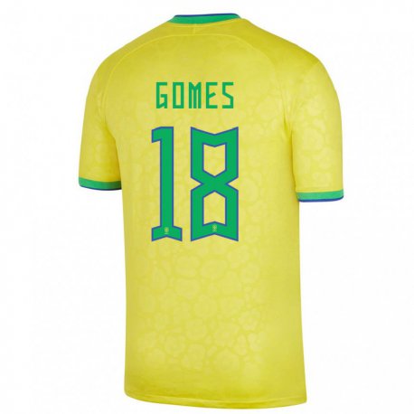 Kandiny Lapset Brasilian Marlon Gomes #18 Keltainen Kotipaita 22-24 Lyhythihainen Paita T-paita