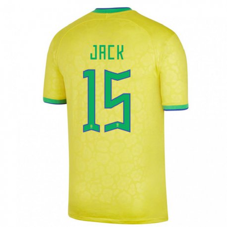 Kandiny Lapset Brasilian Fellipe Jack #15 Keltainen Kotipaita 22-24 Lyhythihainen Paita T-paita