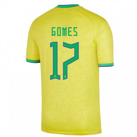 Kandiny Lapset Brasilian William Gomes #17 Keltainen Kotipaita 22-24 Lyhythihainen Paita T-paita