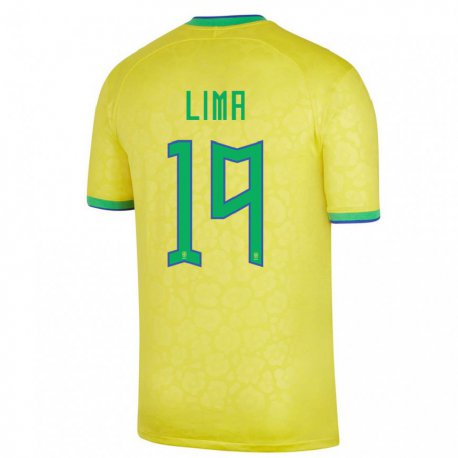 Kandiny Lapset Brasilian Felipe Lima #19 Keltainen Kotipaita 22-24 Lyhythihainen Paita T-paita