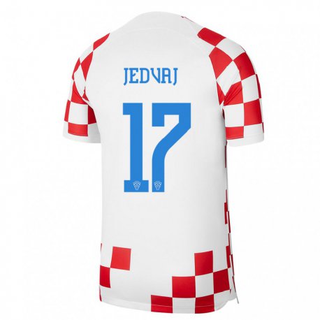 Kandiny Lapset Kroatian Karla Jedvaj #17 Punainen Valkoinen Kotipaita 22-24 Lyhythihainen Paita T-paita