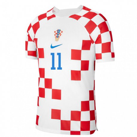 Kandiny Lapset Kroatian Lukas Kacavenda #11 Punainen Valkoinen Kotipaita 22-24 Lyhythihainen Paita T-paita