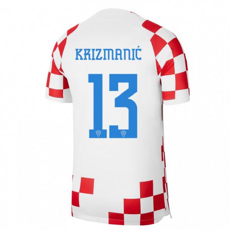 Kandiny Lapset Kroatian Kresimir Krizmanic #13 Punainen Valkoinen Kotipaita 22-24 Lyhythihainen Paita T-paita
