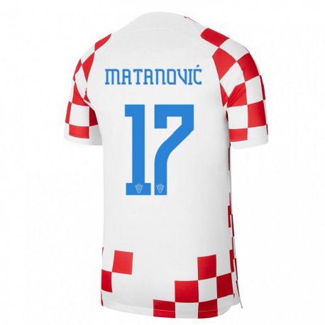Kandiny Lapset Kroatian Igor Matanovic #17 Punainen Valkoinen Kotipaita 22-24 Lyhythihainen Paita T-paita