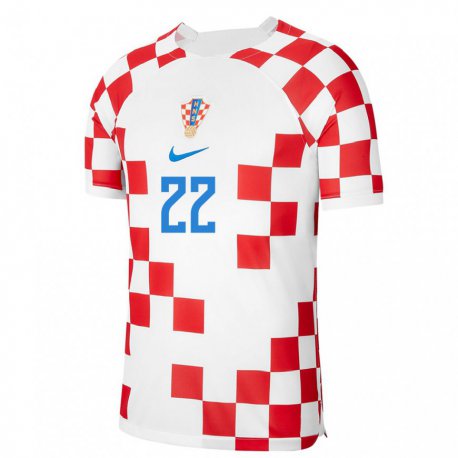 Kandiny Lapset Kroatian Niko Jankovic #22 Punainen Valkoinen Kotipaita 22-24 Lyhythihainen Paita T-paita