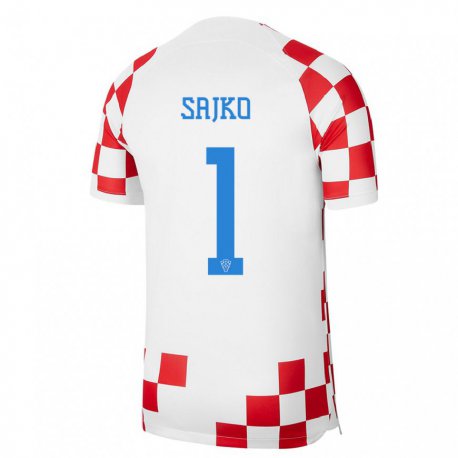 Kandiny Lapset Kroatian Tin Sajko #1 Punainen Valkoinen Kotipaita 22-24 Lyhythihainen Paita T-paita