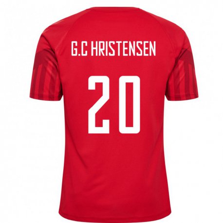 Kandiny Lapset Tanskan Gustav Christensen #20 Punainen Kotipaita 22-24 Lyhythihainen Paita T-paita