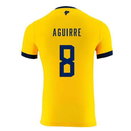 Kandiny Lapset Ecuadorin Marthina Aguirre #8 Keltainen Kotipaita 22-24 Lyhythihainen Paita T-paita