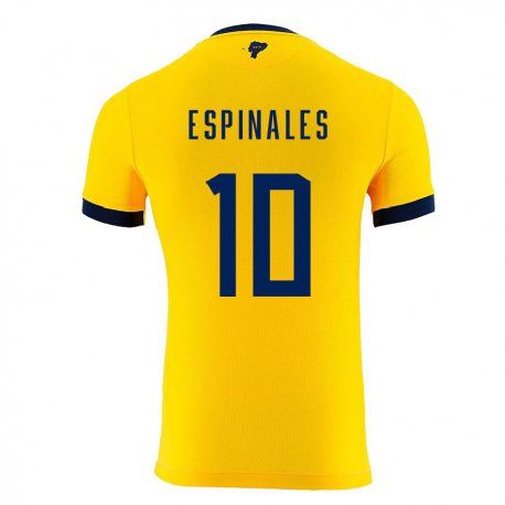 Kandiny Lapset Ecuadorin Joselyn Espinales #10 Keltainen Kotipaita 22-24 Lyhythihainen Paita T-paita