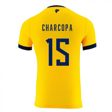 Kandiny Lapset Ecuadorin Nicole Charcopa #15 Keltainen Kotipaita 22-24 Lyhythihainen Paita T-paita