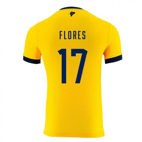 Kandiny Lapset Ecuadorin Karen Flores #17 Keltainen Kotipaita 22-24 Lyhythihainen Paita T-paita