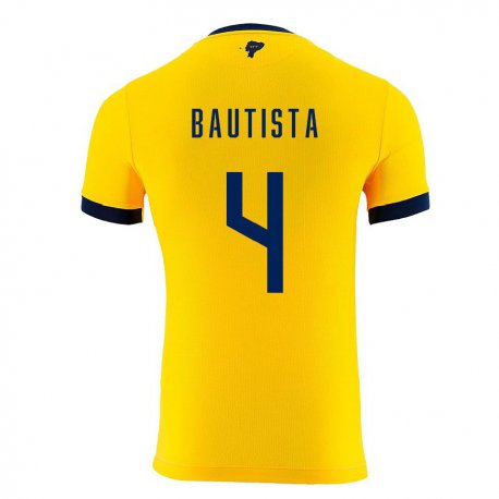 Kandiny Lapset Ecuadorin Davis Bautista #4 Keltainen Kotipaita 22-24 Lyhythihainen Paita T-paita